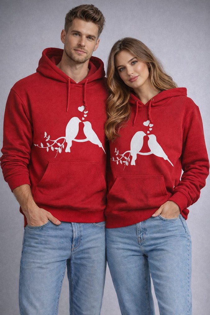 Kırmızı Snoopy Baskılı Kapüşonlu Sweatshirt - Görsel 3