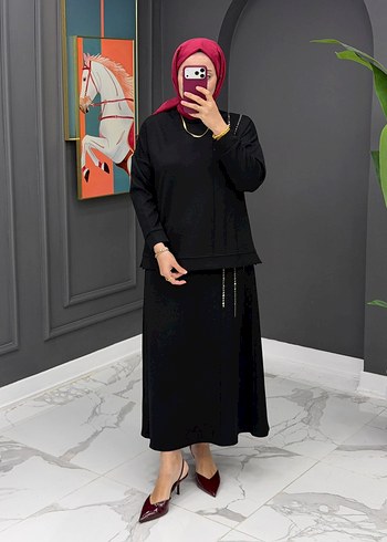 Lacivert Uzun Kollu Kadın Takım - Görsel 2