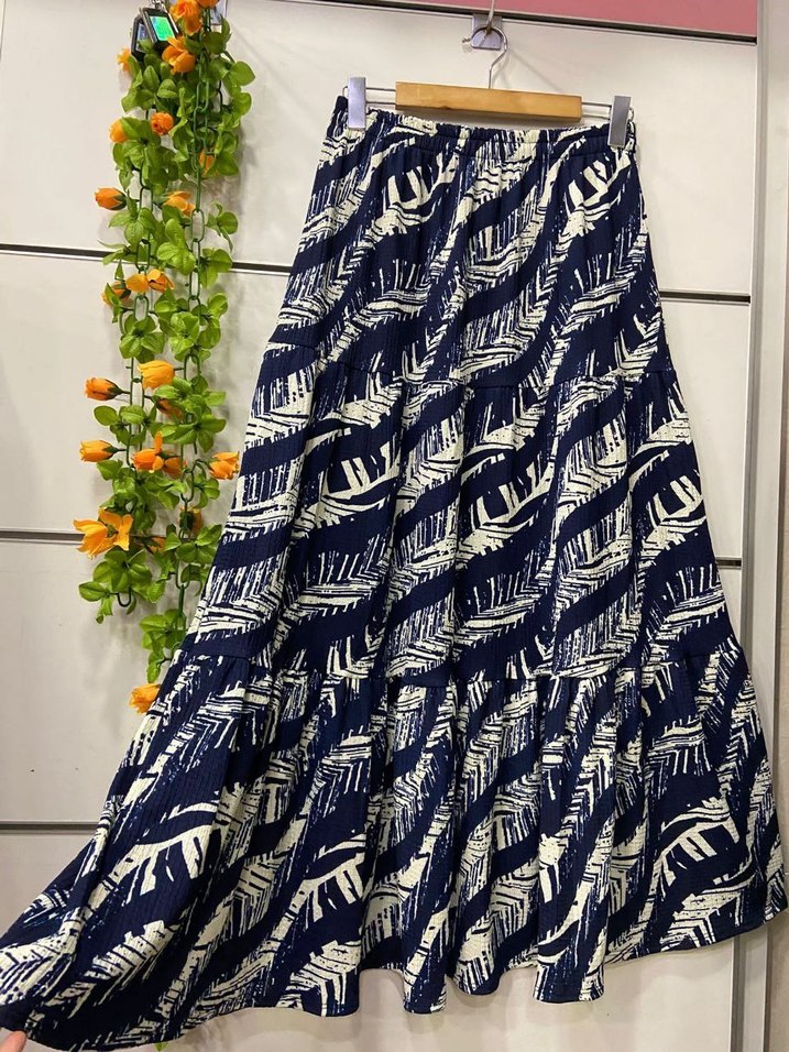 Bohem Tarzı Mavi Uzun Piliseli Etek - Görsel 5