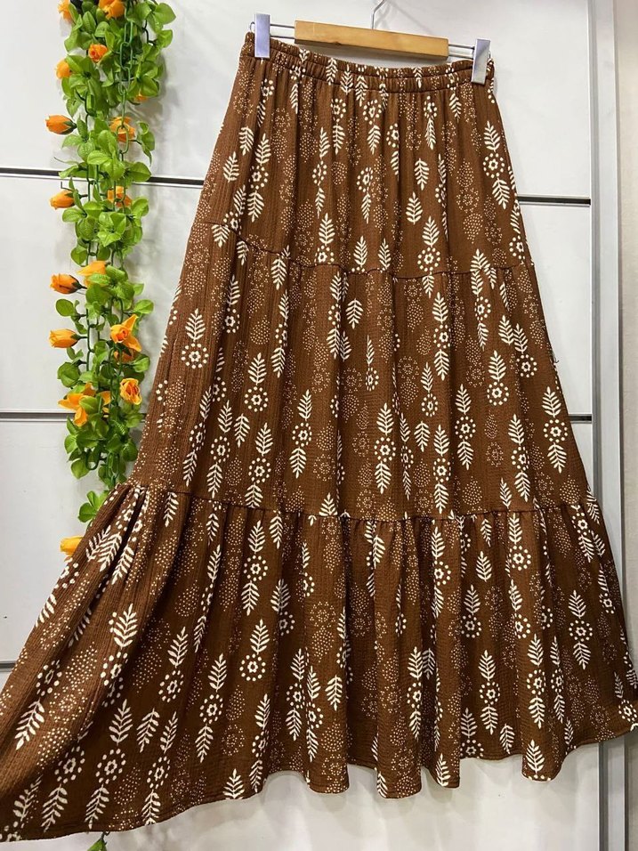 Bohem Tarzı Mavi Uzun Piliseli Etek - Görsel 2