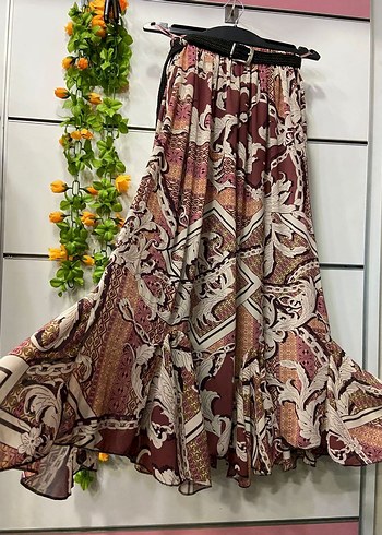 Renkli Drapeli Uzun Bohem Etek butik ürünü - Görsel 8