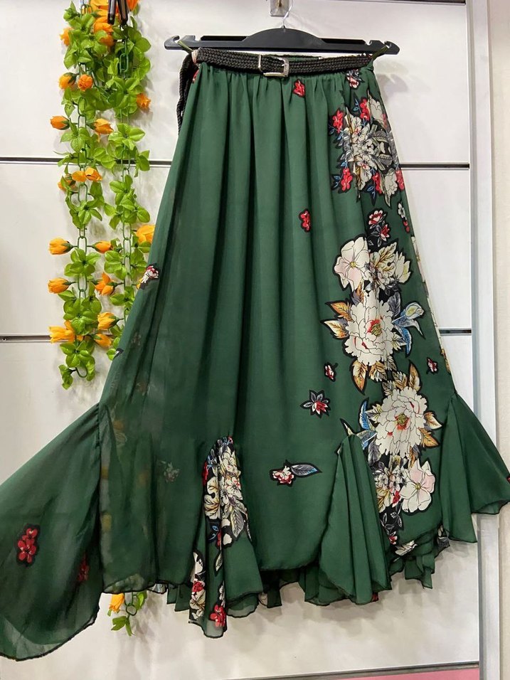 Renkli Drapeli Uzun Bohem Etek butik ürünü - Görsel 4