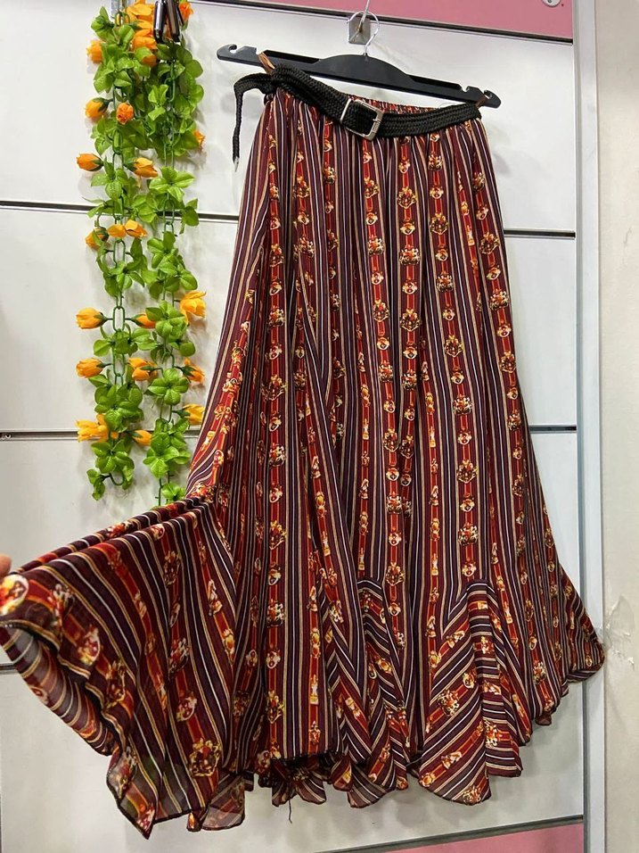 Renkli Drapeli Uzun Bohem Etek butik ürünü - Görsel 2