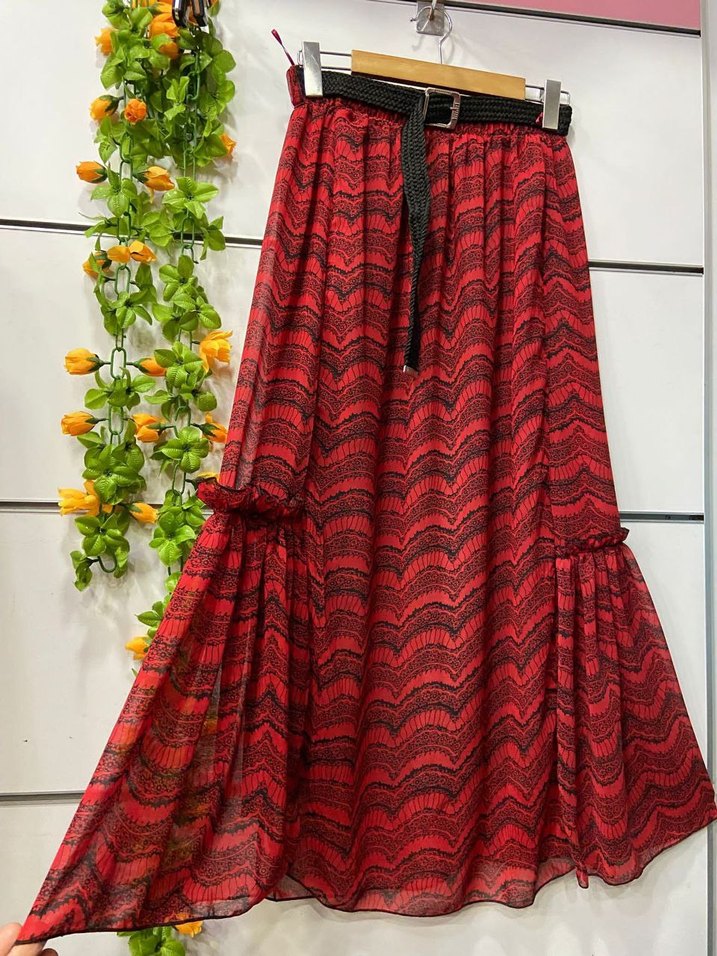 Renkli Drapeli Uzun Bohem Etek butik ürünü - Görsel 3