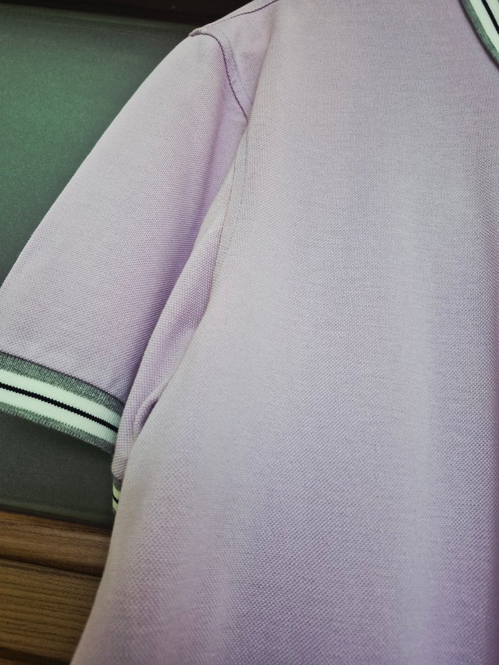 Vakko Lila Polo Yaka Kısa Kollu Tişört - Görsel 3