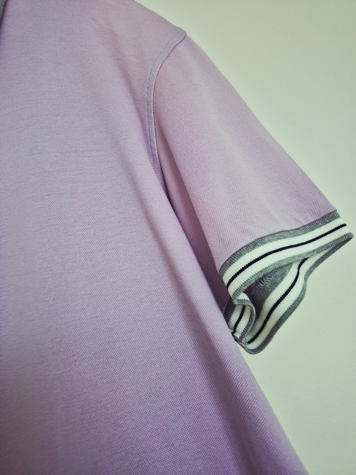 Vakko Lila Polo Yaka Kısa Kollu Tişört - Görsel 2