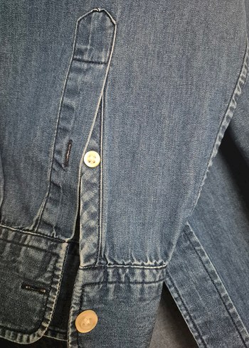 GAP Erkek Mavi Denim Kısa Kollu Gömlek - Görsel 3