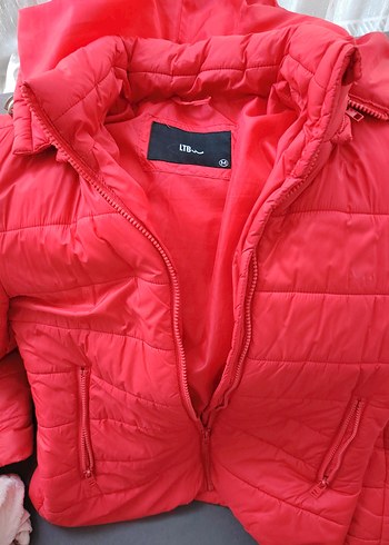 Fermuarlı Kırmızı Kadın Kışlık Mont - Görsel 3