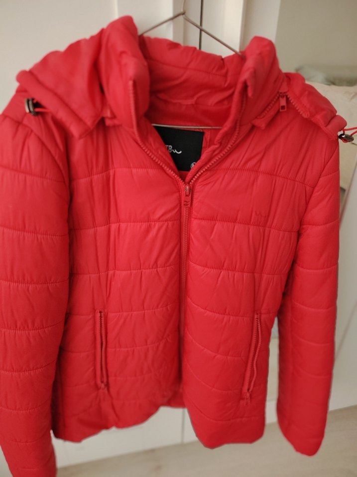 Fermuarlı Kırmızı Kadın Kışlık Mont - Görsel 2