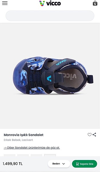 19 Beden Vicco ilk adım sandalet