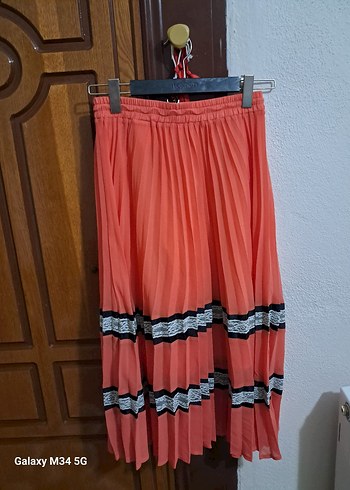 Pembe Pilili Uzun Salaş Etek - Görsel 3