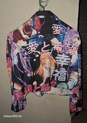 Çok Renkli Uzun Kollu Pop Kültür Kadın Gömlek - Görsel 3