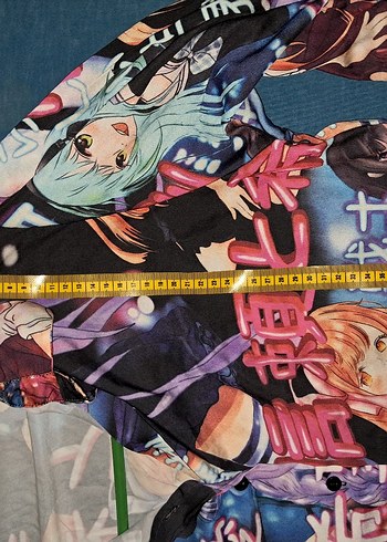 Çok Renkli Uzun Kollu Pop Kültür Kadın Gömlek - Görsel 5