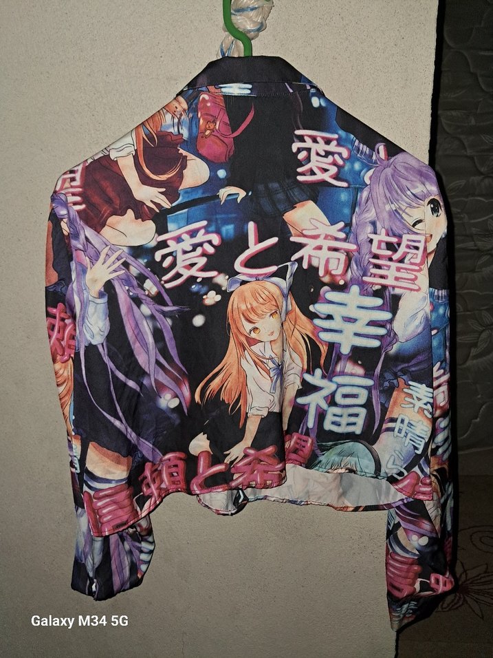 Çok Renkli Uzun Kollu Pop Kültür Kadın Gömlek - Görsel 3