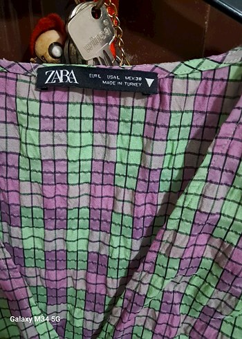 Mor Bağcıklı V Yaka Uzun Kadın Elbise - Görsel 2