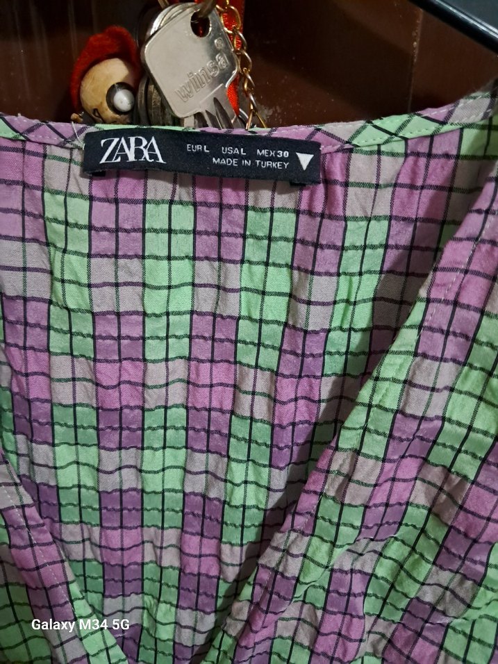 Mor Bağcıklı V Yaka Uzun Kadın Elbise - Görsel 2