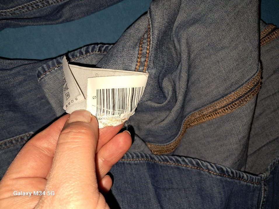 Düğmeli Mavi Denim Kadın Gömlek - Görsel 3