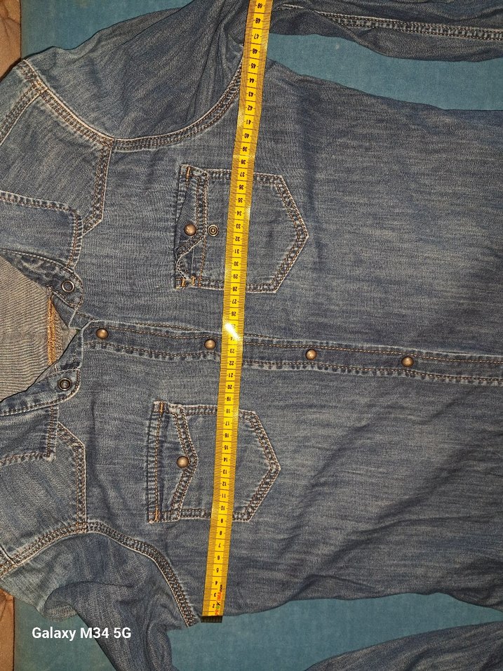 Düğmeli Mavi Denim Kadın Gömlek - Görsel 4