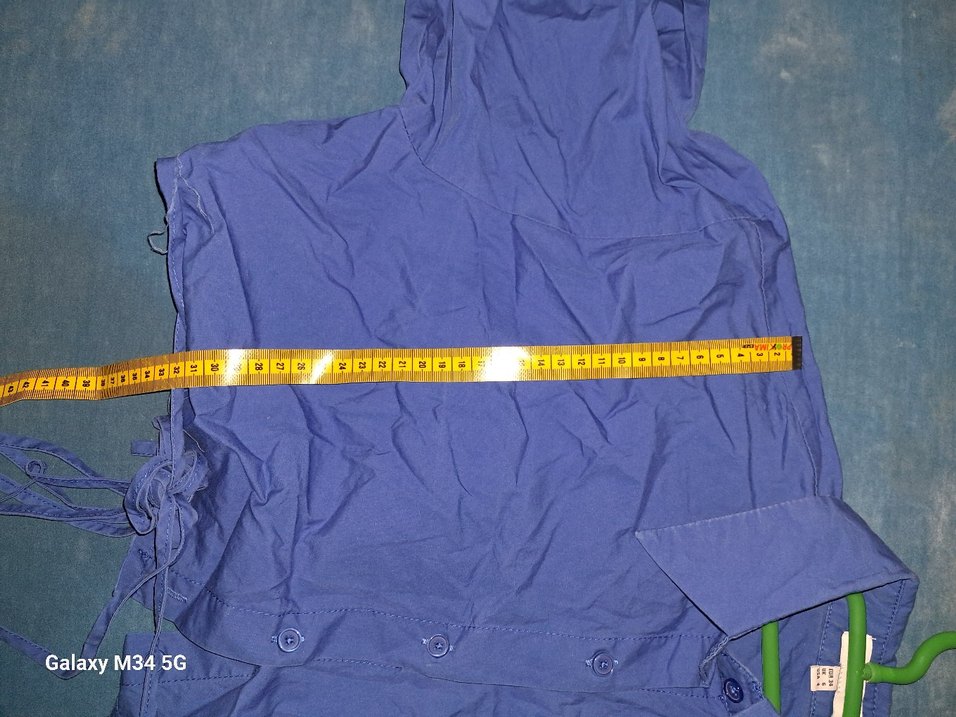 Mavi Keten Gömlek, Düğmeli, Uzun Kollu - Görsel 5