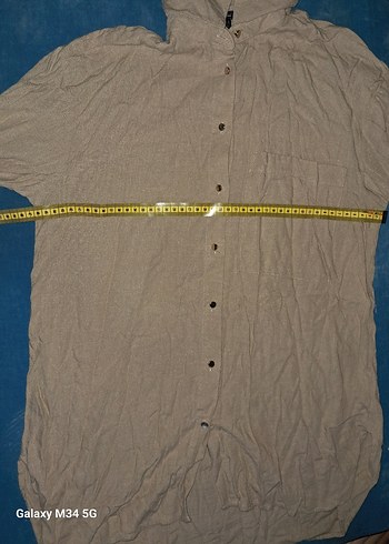 Bej Uzun Kollu Keten Gömlek - Görsel 4