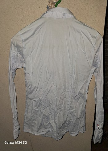 Kadın Beyaz Keten Uzun Kollu Gömlek - Görsel 3