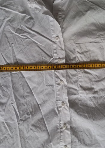 Beyaz Keten Düğmeli Kadın Gömlek - Görsel 4