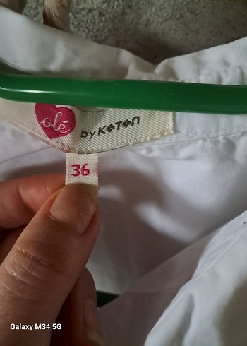 Beyaz Keten Düğmeli Kadın Gömlek - Görsel 2