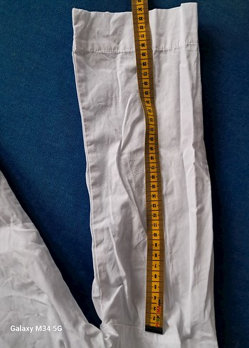 Beyaz Keten Düğmeli Kadın Gömlek - Görsel 6