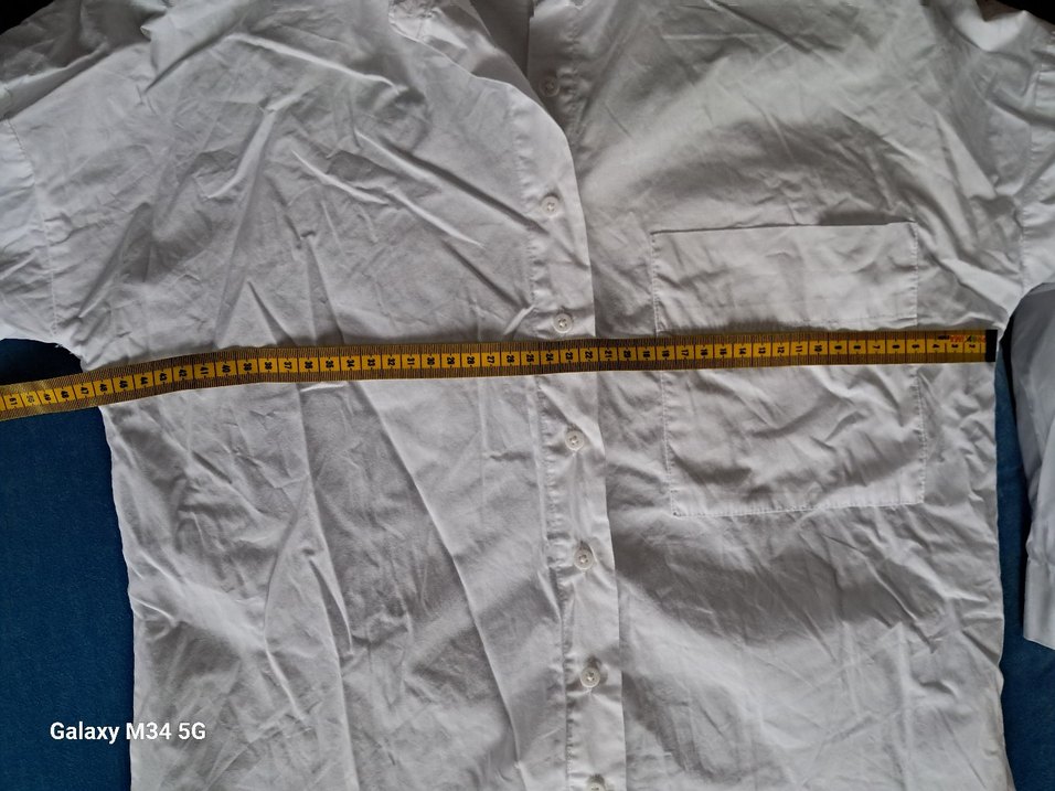 Beyaz Keten Düğmeli Kadın Gömlek - Görsel 4