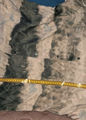 Gri Batik Desenli Uzun Kollu Keten Gömlek - Görsel 6