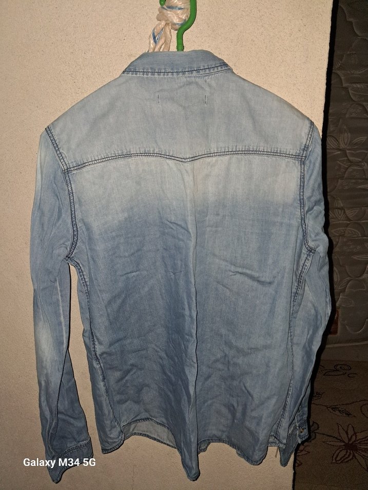 Düğmeli Mavi Denim Kadın Gömlek - Görsel 3