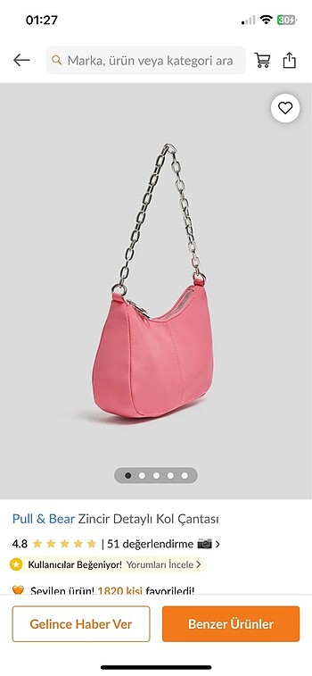 PULL AND BEAR KOL ÇANTASI