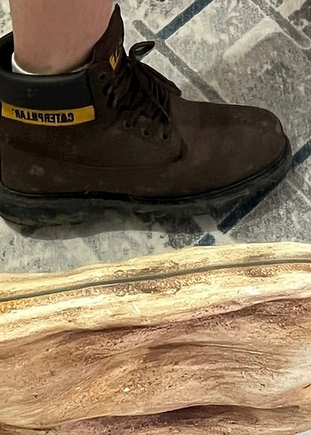 Caterpillar Kahverengi Deri Erkek Bot - Görsel 3
