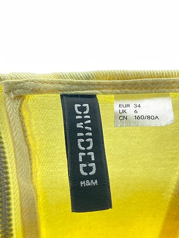 34 Beden sarı Renk H&M Kısa Elbise %70 İndirimli.