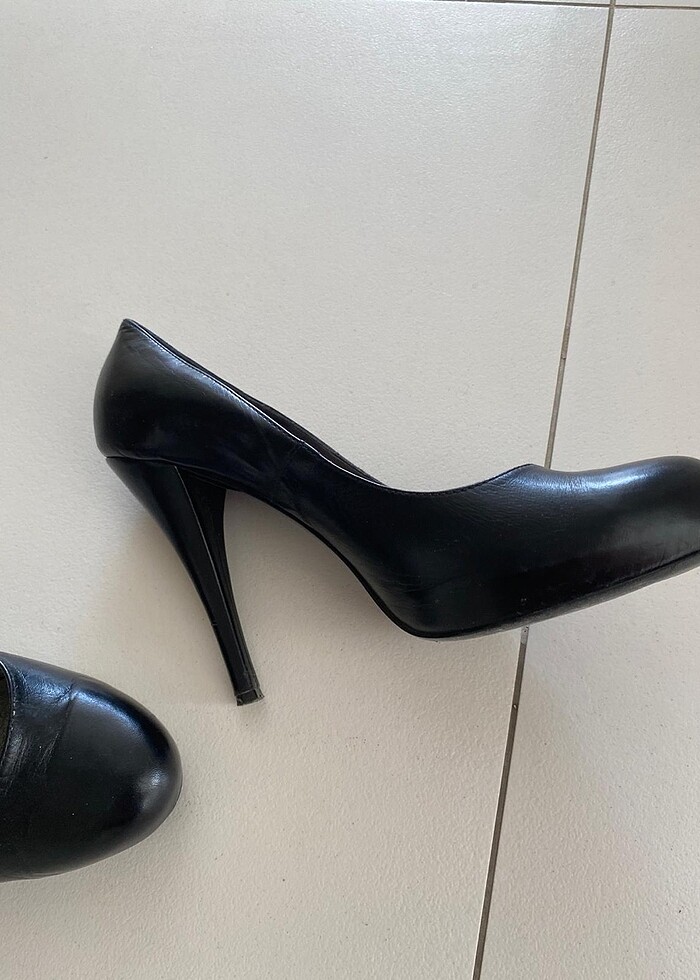 Siyah hakiki deri ayakkabı - Görsel 4