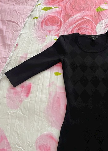 Kadın Siyah Sıfır Yaka Triko Elbise - Görsel 3