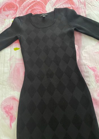 Kadın Siyah Sıfır Yaka Triko Elbise - Görsel 2