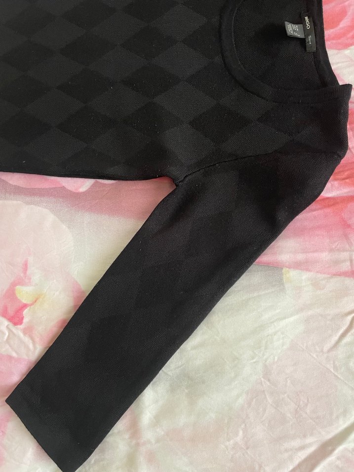 Kadın Siyah Sıfır Yaka Triko Elbise - Görsel 4