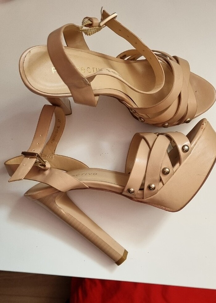 PERSPECTİVE KREM TOPUKLU ABİYE AYAKKABI - Görsel 3