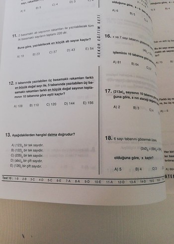 Rekor Matematik Soru Bankası - Bozyokuş - Görsel 3