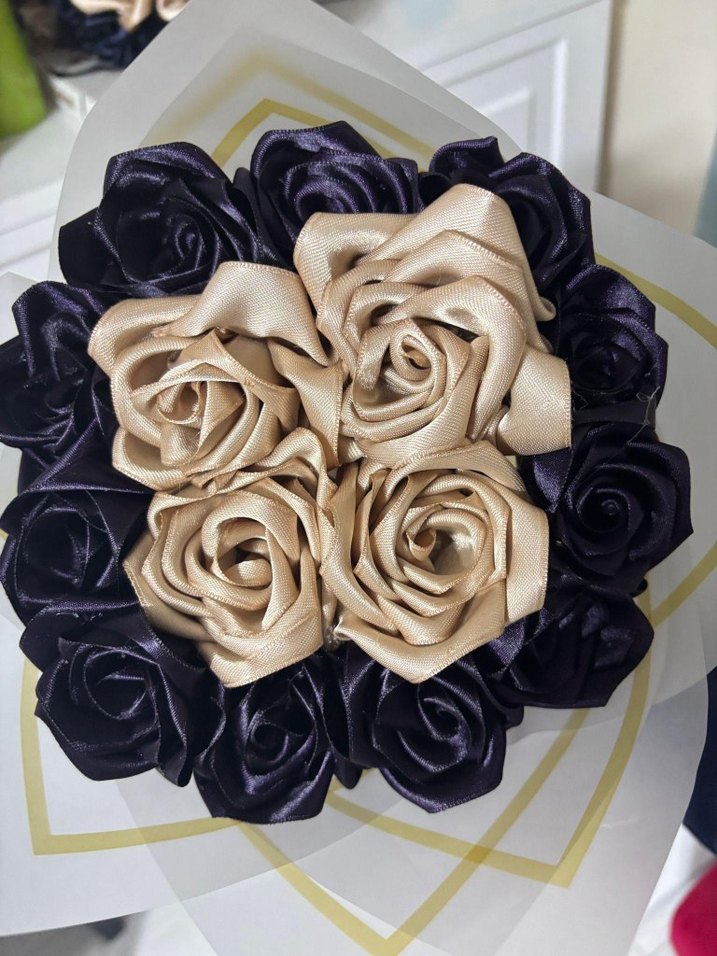 Rosmina el yapımı solmayan kurdele gül buketi
15'li Mini - Görsel 3