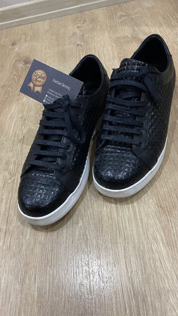 Siyah Erkek Spor Ayakkabı Yılan Desenli - Görsel 3