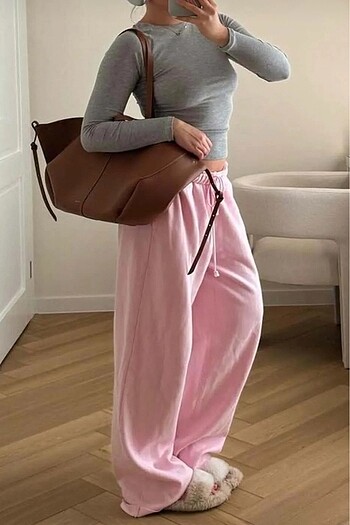 Madmext Pembe Bol Paça Eşofman Altı