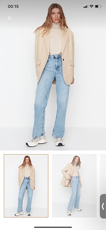 38 Beden mavi Renk Trendyolmilla Jean