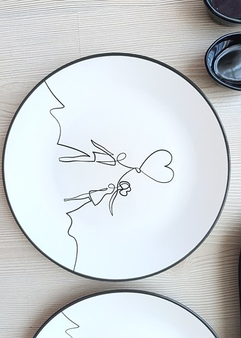 Siyah ve Beyaz kahvaltı seti. Nişanı attım için ucuz satıyorum - Görsel 5