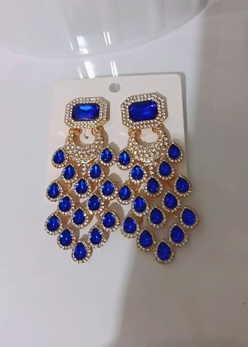 Accessorize Zarif Saphir Tasli Altin Uzun Kupe