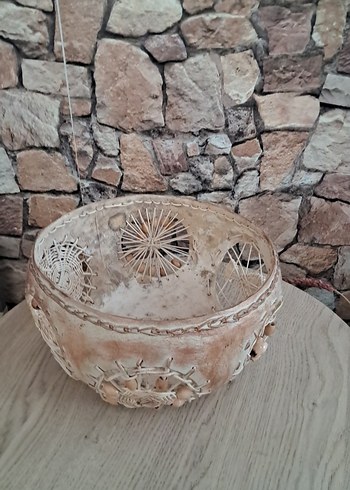 Diğer Bej ve Gri El Yapımı Vazo