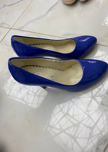 Diğer Kadın Parlak Mavi Stiletto Topuklu Ayakkabı