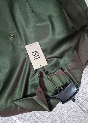 BSL düğmeli V Yakalı Saten Kadın Elbise - Görsel 5