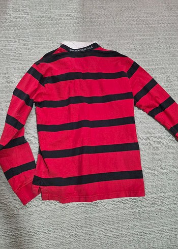 Timberland erkek Uzun Kollu Kırmızı Çizgili Polo Tişört - Görsel 3